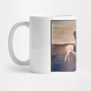 Native American on Horseback, Oasis in the Badlands 1905 Edward S Curtis Mug